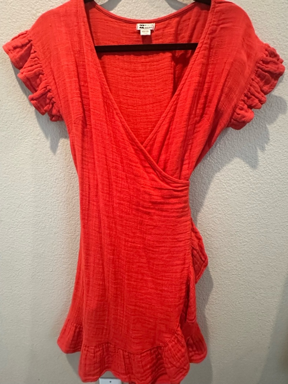 Billabong Coral Red Crewneck Top